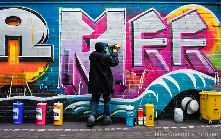 벽화마을 소개와 역사적 배경 - **Prompt:** A vibrant, large-scale mural covering an entire building facade in Berlin's Kreuzberg di...