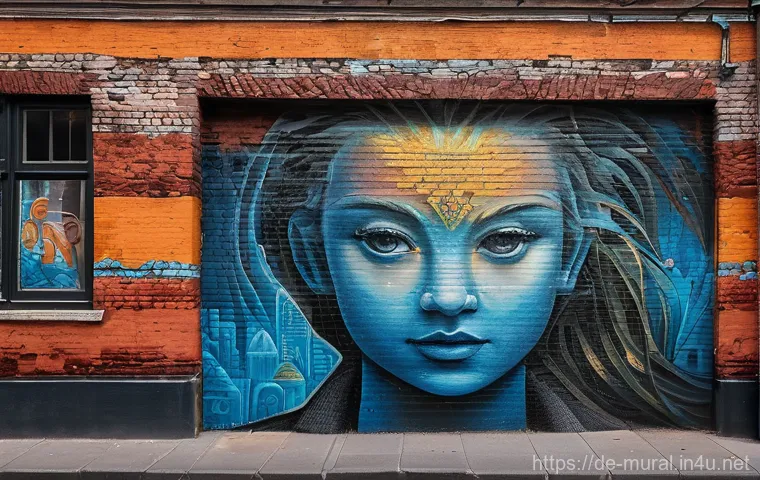 벽화여행과 기념촬영 - **Prompt:** A breathtaking, hyper-realistic, and intensely vibrant surrealist mural covering the ent...