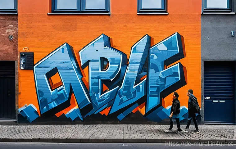 벽화여행 고양시 벽화마을 - **Prompt:** "A vibrant, panoramic mural on a weathered concrete wall in a bustling Berlin district, ...