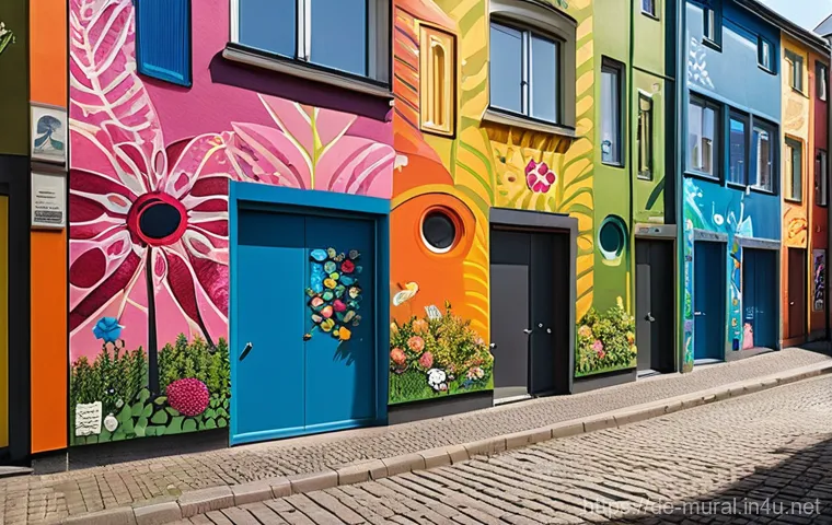 벽화여행 고양시 벽화마을 - **Prompt:** "A dynamic and gritty street art scene in Hamburg's Schanzenviertel, featuring a massive...