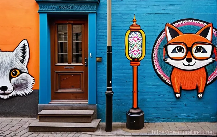 벽화 작품 분석하기 - **A vibrant, large-scale mural on the side of a historic building in a bustling German city like Ber...